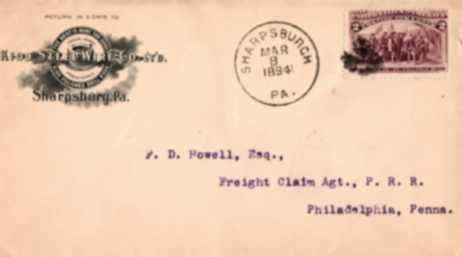 Envelope addressed to F. D. Howell